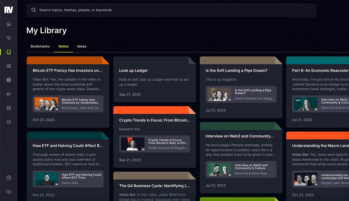RealVision content browsing